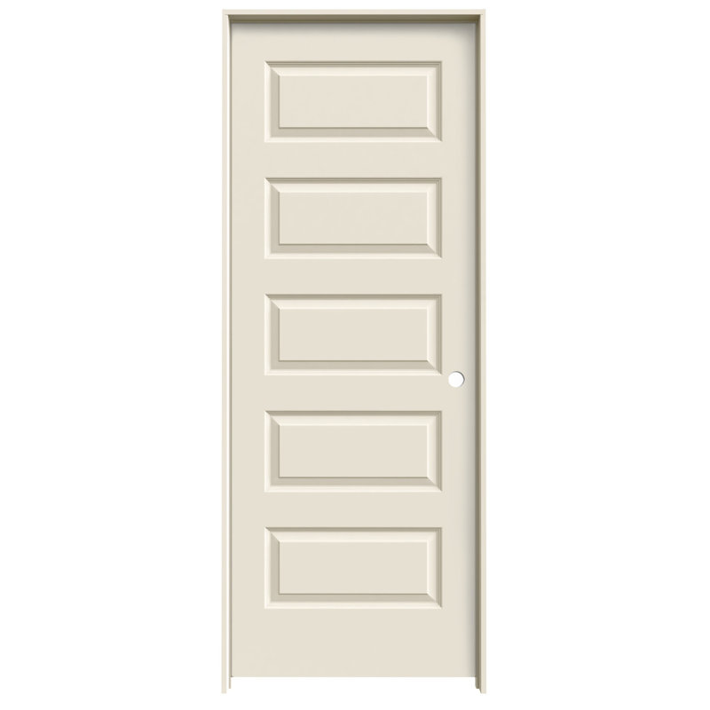 Porte standard intérieure moulée en bois manufacturé à panneau massif, 28 po x 80 po, Côté droit