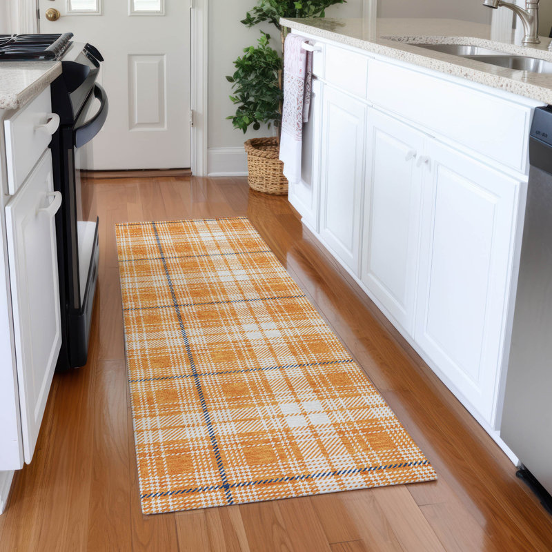  Tapis beige intérieur / extérieur lavable à la machine Chayden ACN993, Tapis de couloir 2 pi 3 po x 7 pi 6 po
