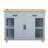 Kitchen Island With Rubber Wood Veneer, Extendable Table, 2 Drawers, Cabinets, Internal Storage Rack, Power Outlet, 6+2 Wheels, Mobile Design In Grey Blue, Ample Storage, Full - Extension Rail, Ac-1153024672