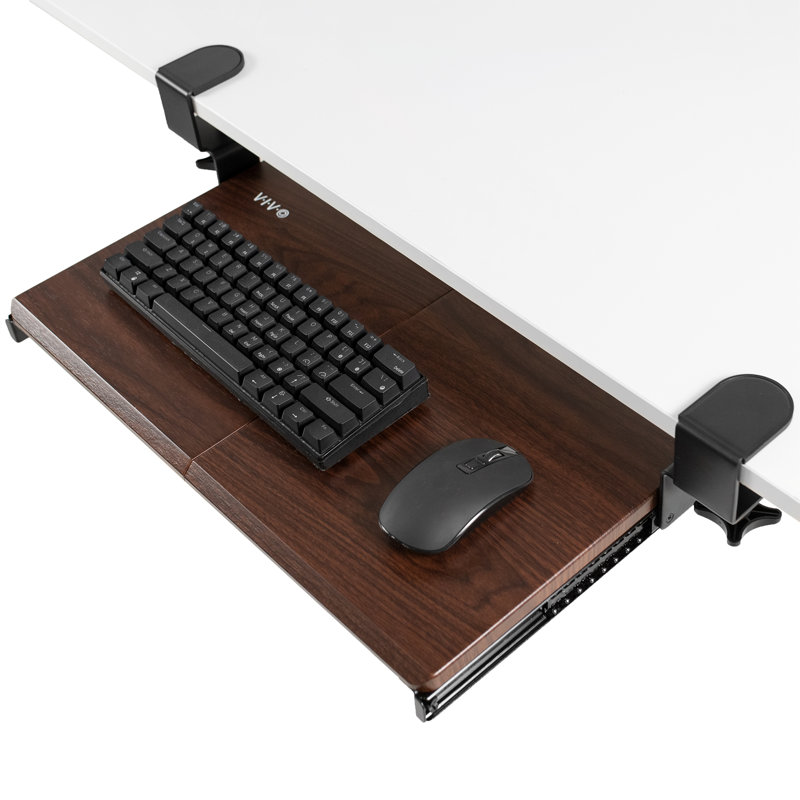 Desk Keyboard Platform, 1" H x 70.9" W x 35.5" D, Dark Walnut