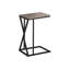 Table d'appoint, en forme de C, bout, côté, collation, salon, chambre à coucher, stratifié brun, métal noir, contemporain, moderne-463452798