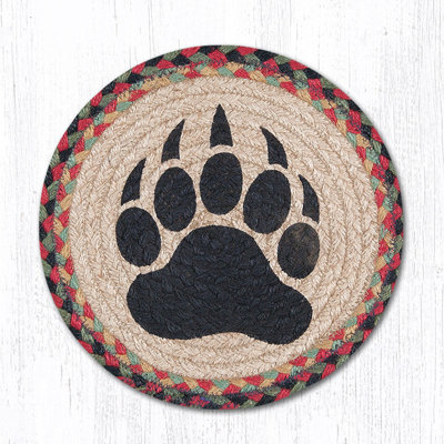  Bear Paw Round Trivet – Rustic Cabin Kitchen Hot Pad 10"x10"