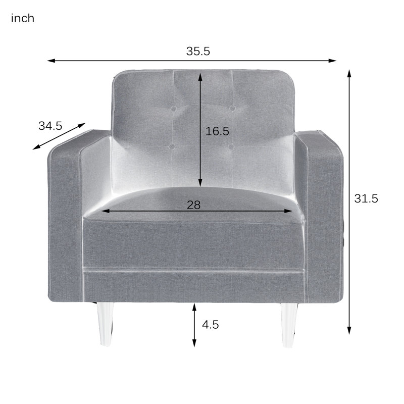 Fauteuil d'appoint rembourré Thackeray, Boucle blanc