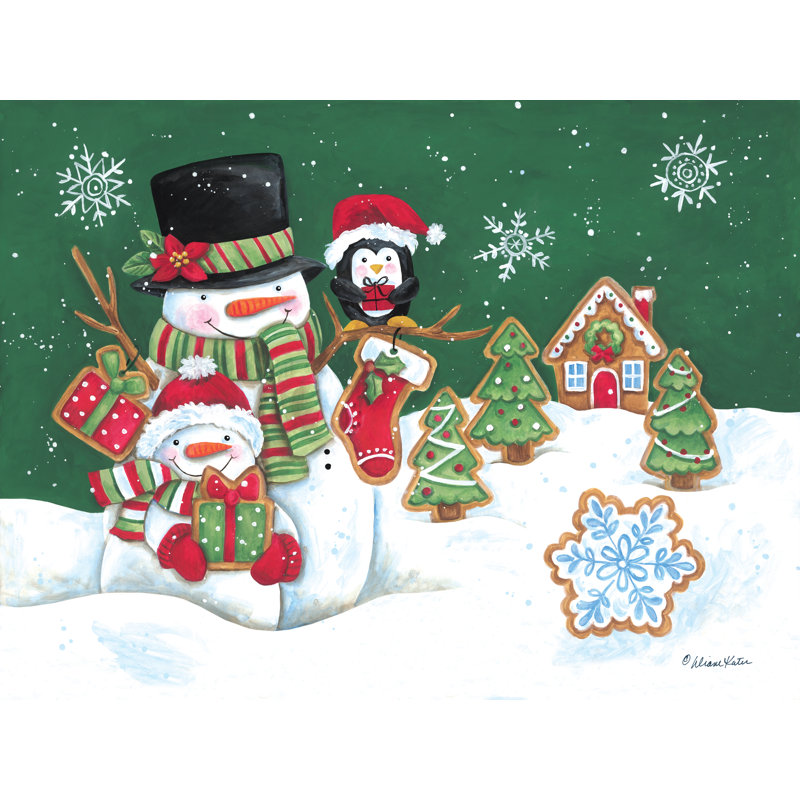 «Winter Cookie Village On Canvas» par Diane Kater, reproduction, H 8 po x l 12 po x P 1,25 po