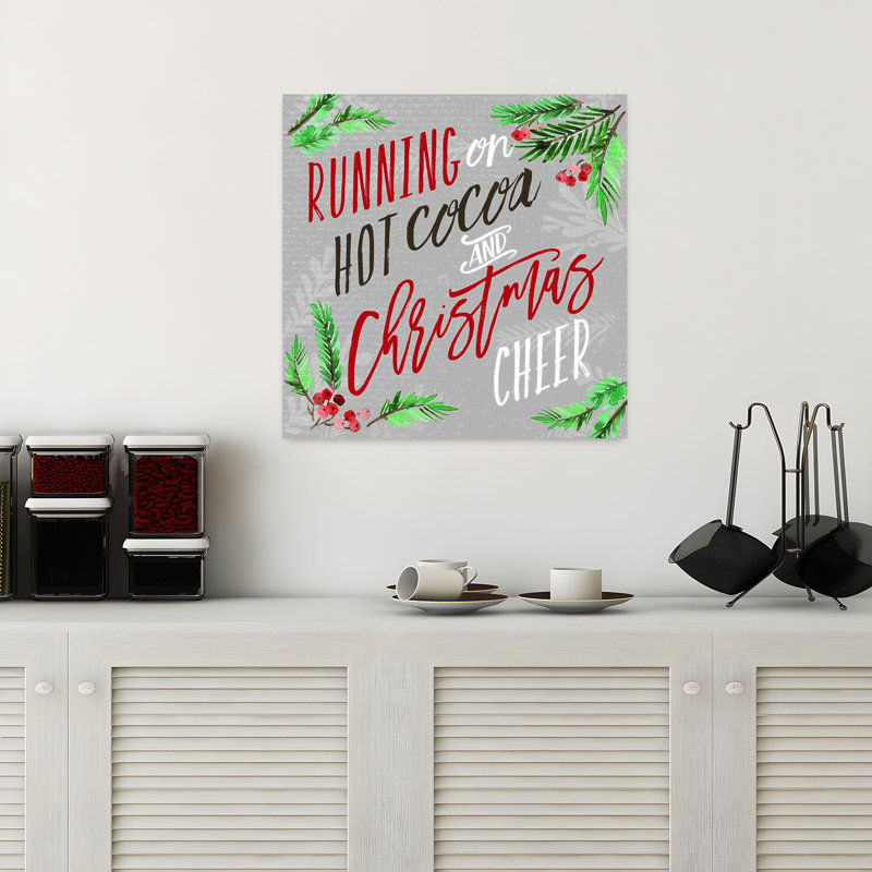 Art contemporain avec acclamations de Noël, H 18 po x l 18 po