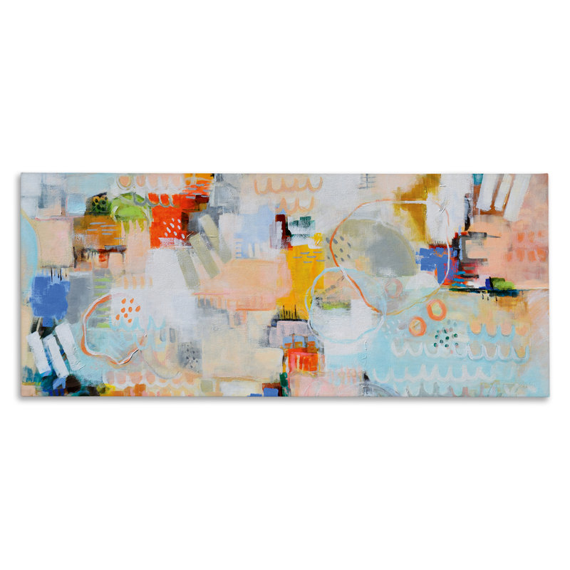 Toile abstraite tirée du ciel, design par Katherine Irvin, H 20 po x l 48 po