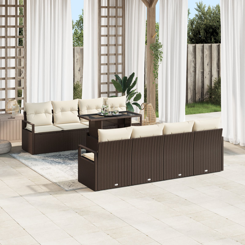 230cm Wide Patio Sofa with Cushions