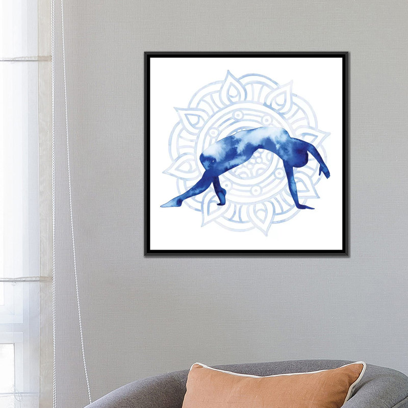 « yoga flow v », impression sur toile, H 18 po x l 18 po x P 1,5 po, Toile avec cadre noir