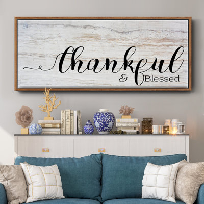 «Thankful & Blessed», toile encadrée