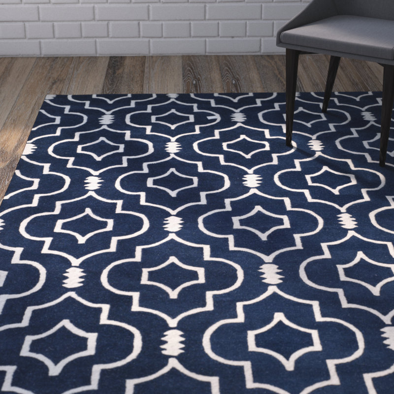 Annabelle Geometric Wool Area Rug, Rectangle 91 x 152cm