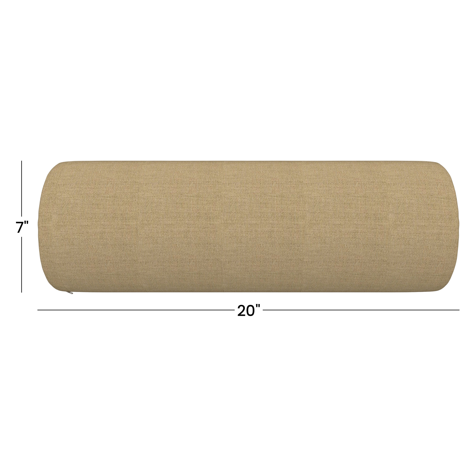 Amala Outdoor/Indoor Bolster Pillow, Canvas Heather Beige