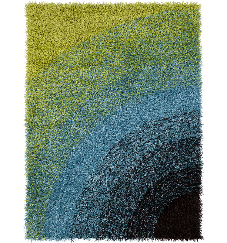 Tapis vert/bleu Milstead, 5 pi x 7 pi
