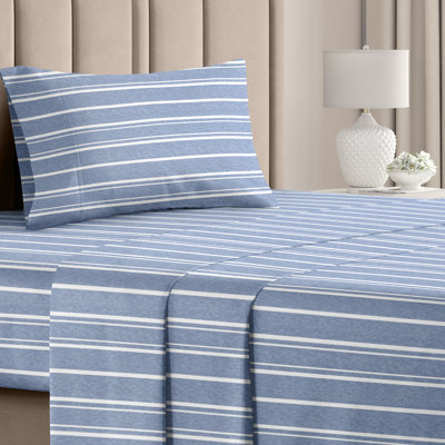 Striped Sheet Set, Cooling Bed Sheets, Soft & Wrinkle Free, Breathable Bedding