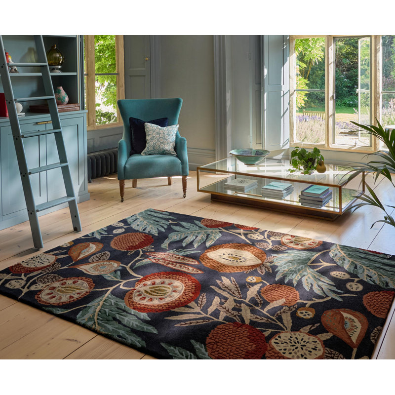 Hand Tufted Floral Area Rug, Rectangle 8'2" x 11'6"