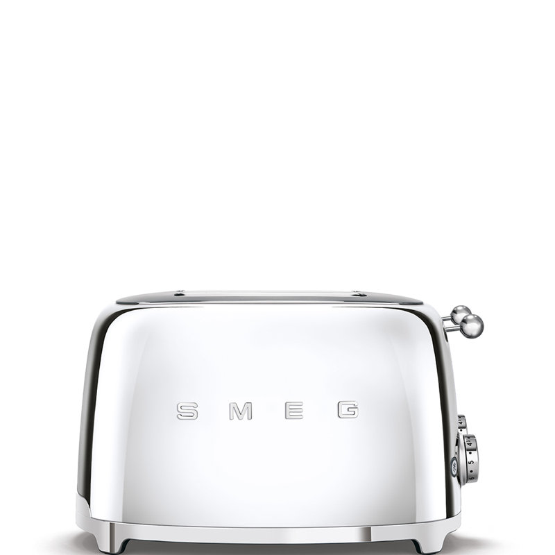 Smeg TSF03 50s Style Retro Four Slice Toaster, Chrome