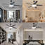 Ventilateur de plafond encastré à 5 pales de 52 po avec lumière DEL et télécommande Annagail-327946209