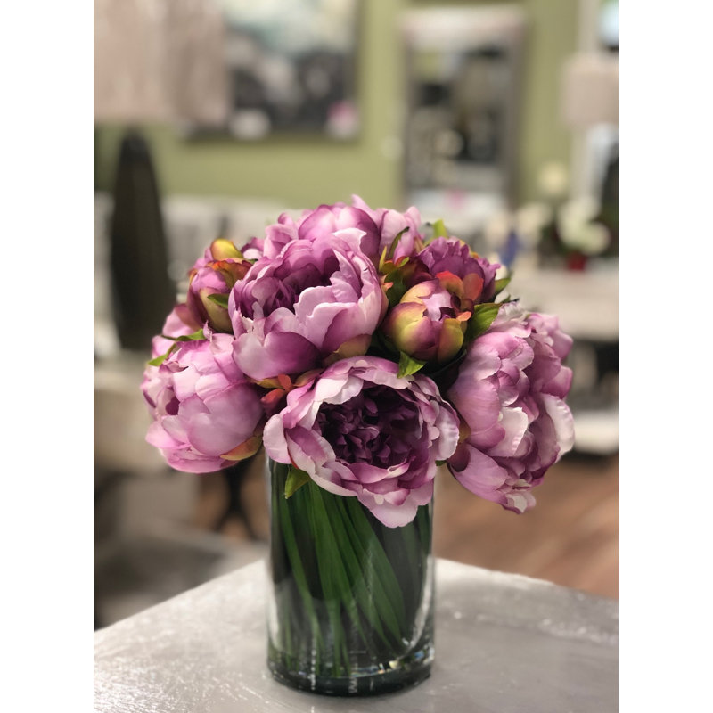Peony Water Floral in Glass Pot