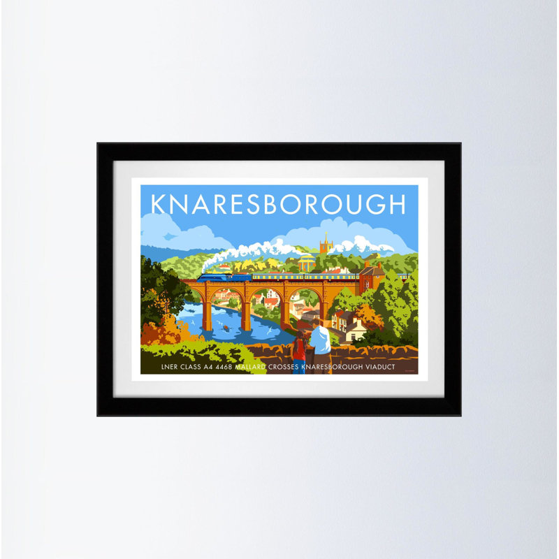 Knaresborough by Stephen Millership - Print, Black, 33.5cm H x 43.5cm W x 2.2cm D