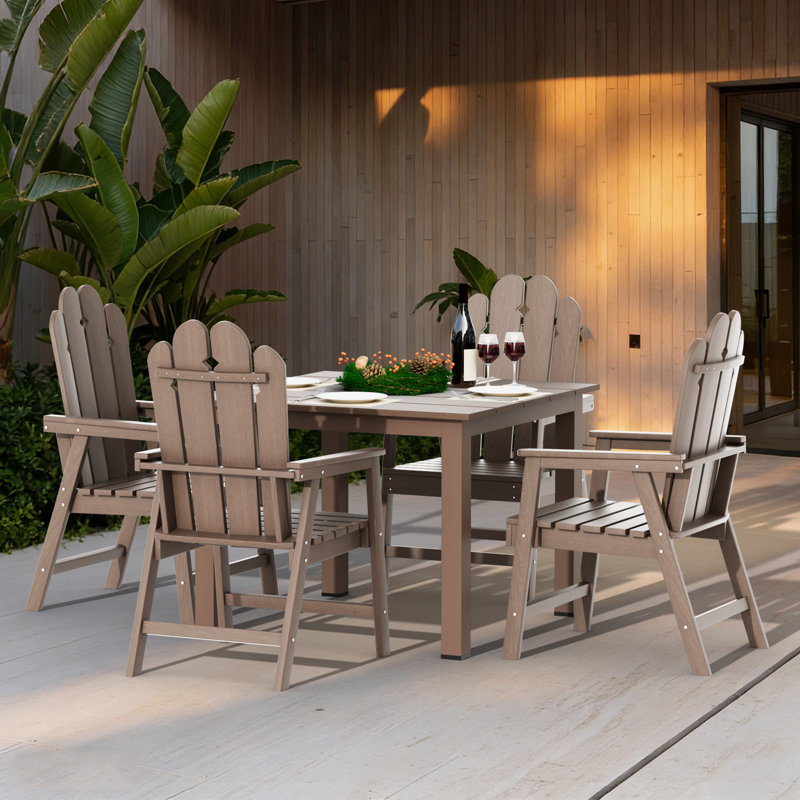 The Outdoor Courtyard Dining Set Includes A Square Table And 4 Beautifully Designed Dining Chairs With Armrests. It Fully Embodies Noble Taste And Attention To Guests, Making It An Ideal Choice For Hosting Guests At Home.