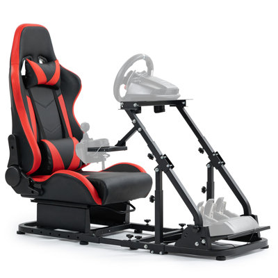 Anman Reinforce Racing Simulateur de cockpit avec siège Logitech G923 G29 G920, ne comprend pas le volant, les roues et les pédales, ni le frein à main Shifter