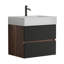 Meuble-lavabo 24 po avec lavabo à quartz et tiroirs noirs doux