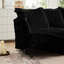 Velours côtelé noir 2 places, ajout, confortable maison 2 avec repose-pieds, tissu, design intérieur élégant