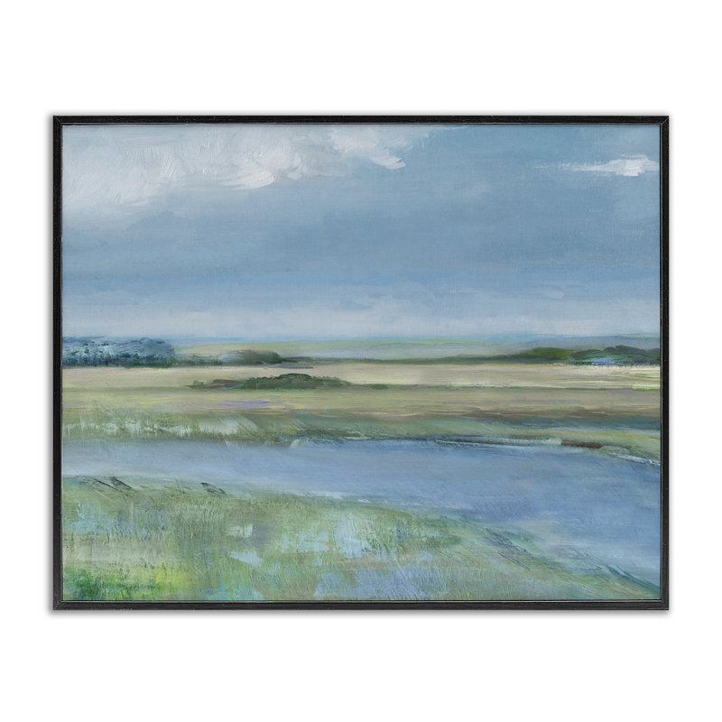 «Curving River Bend Landscape», estampe numérique, conception de Sally Swatland, H 11 po x l 14 po