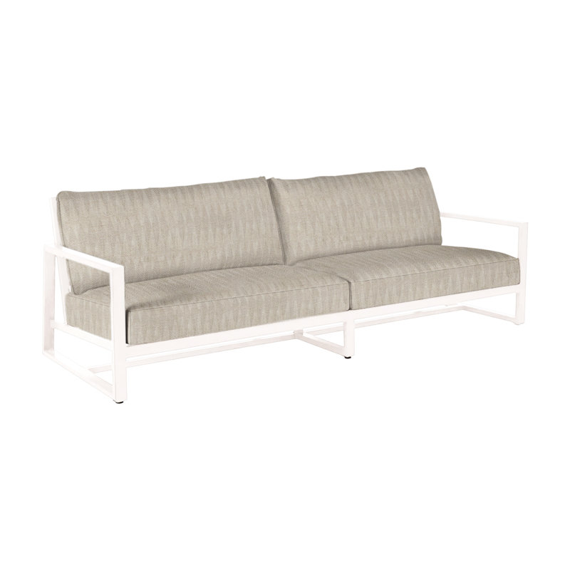 Avondale Aluminum Sofa - Chalk, No Welt, Chalk, Herringbone Sand