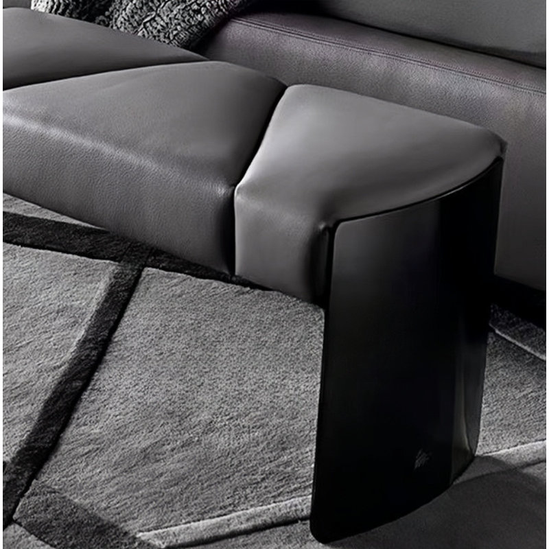Banc rembourré en cuir véritable Juilliard, H 16,53 po x l 70,86 po x P 15,74 po