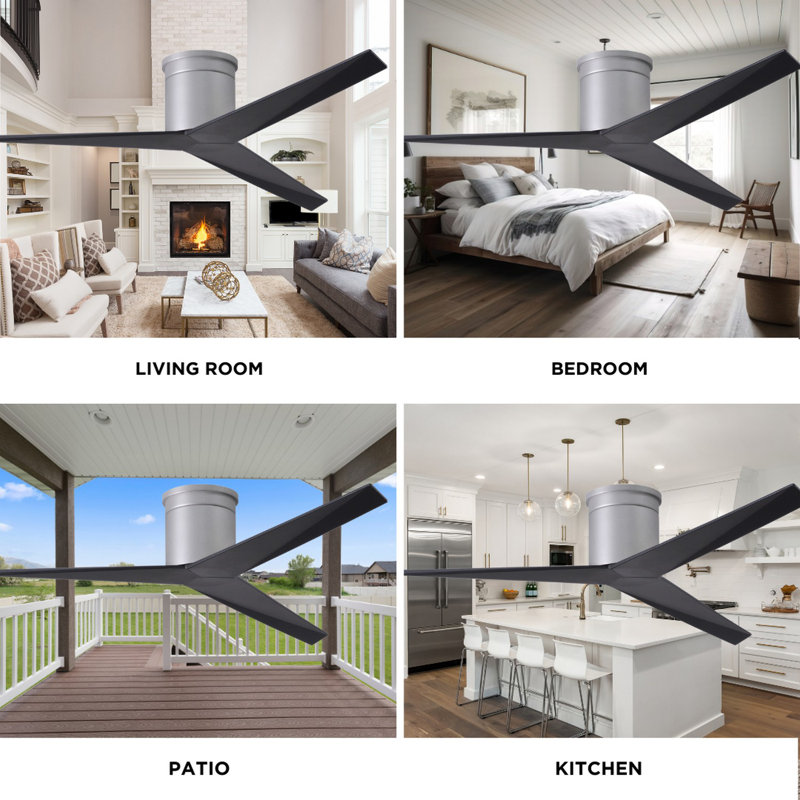 Eliza Ceiling Fan, Matte Black, Matte Black