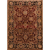 Hand-Knotted High-Quality Red and Black Area Rug