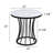 3Pc Modern Cocktail Group Set Coffee Table End Table Luxurious Faux Marble Top Cage-Like Base Wooden Living Room Furniture