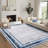 Modern Bordered Area Rugs Living Room Distressed Carpet Non Slip Low Pile Accent Rug for Dining Room Home Office Nursery-1409592621-1409592622