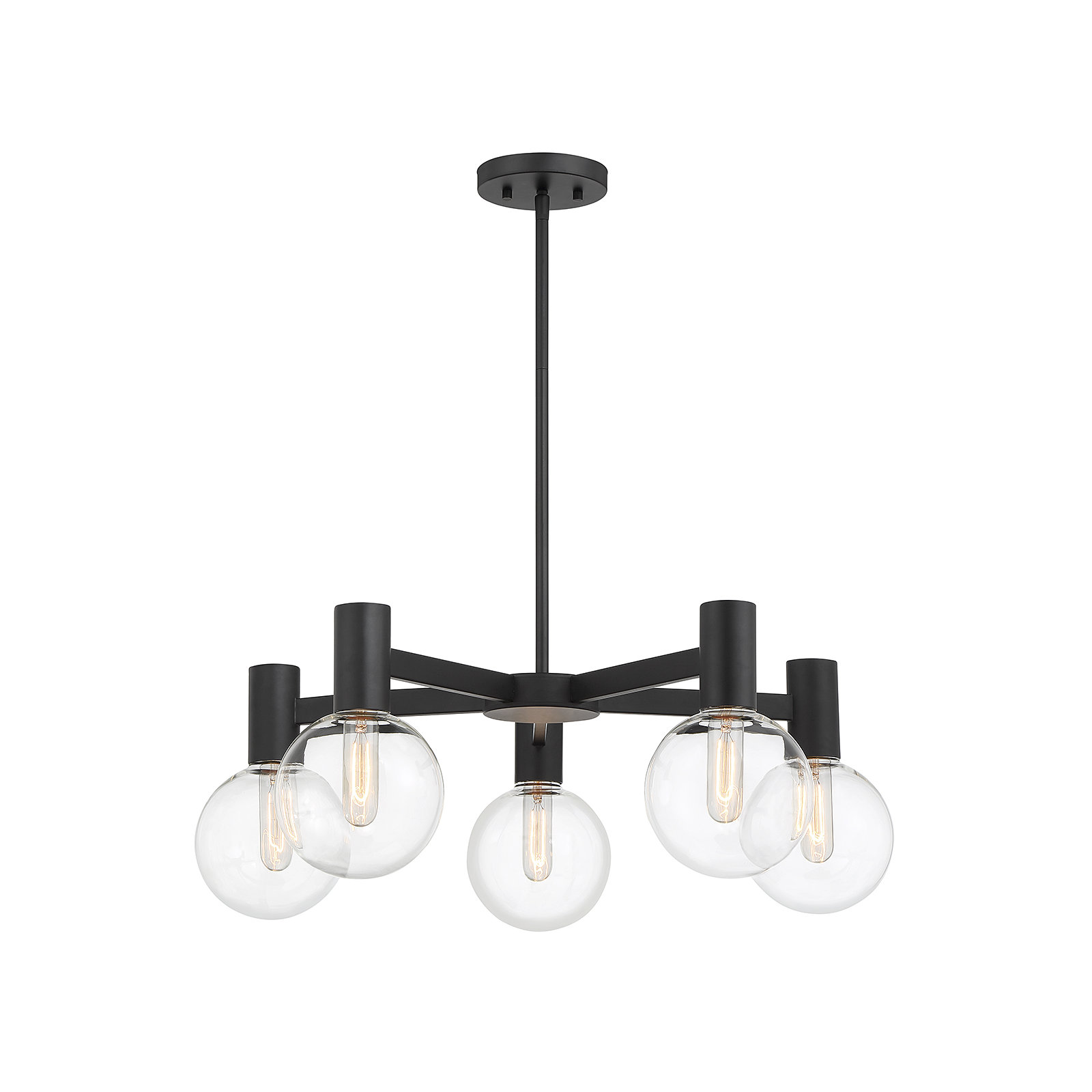 Rorem Chandelier, Matte Black, 5 Lights