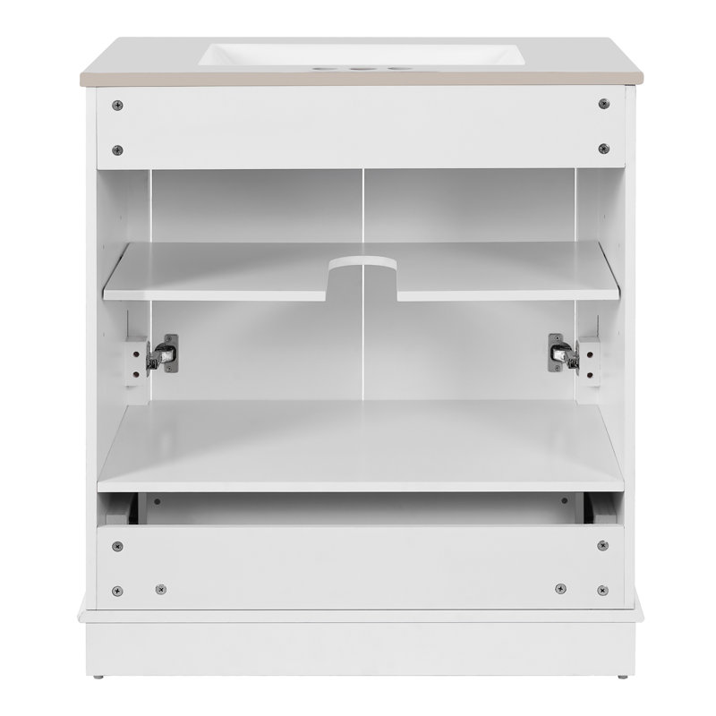Meuble-lavabo 30 po avec lavabo en céramique, Blanc