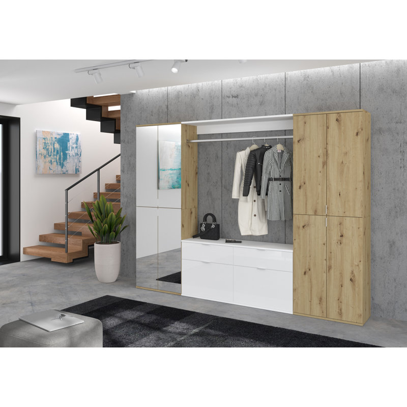Myisha Wardrobe Combination, High-gloss white