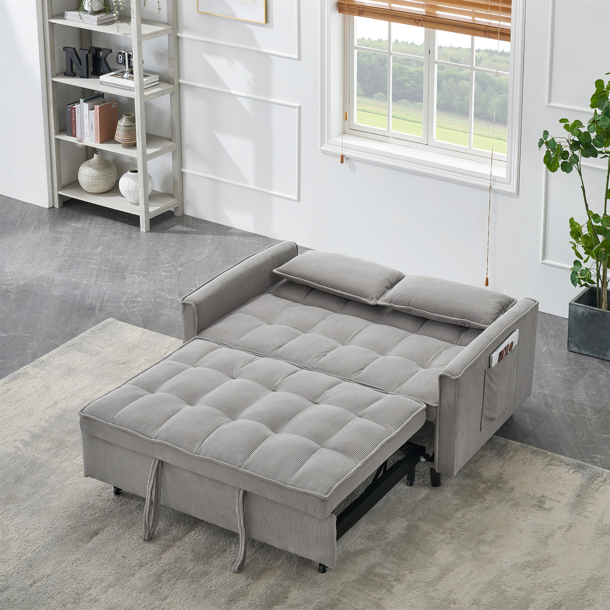 Ebern Designs Two-Seat Casual Sofa With Pull Out Bed | Wayfair