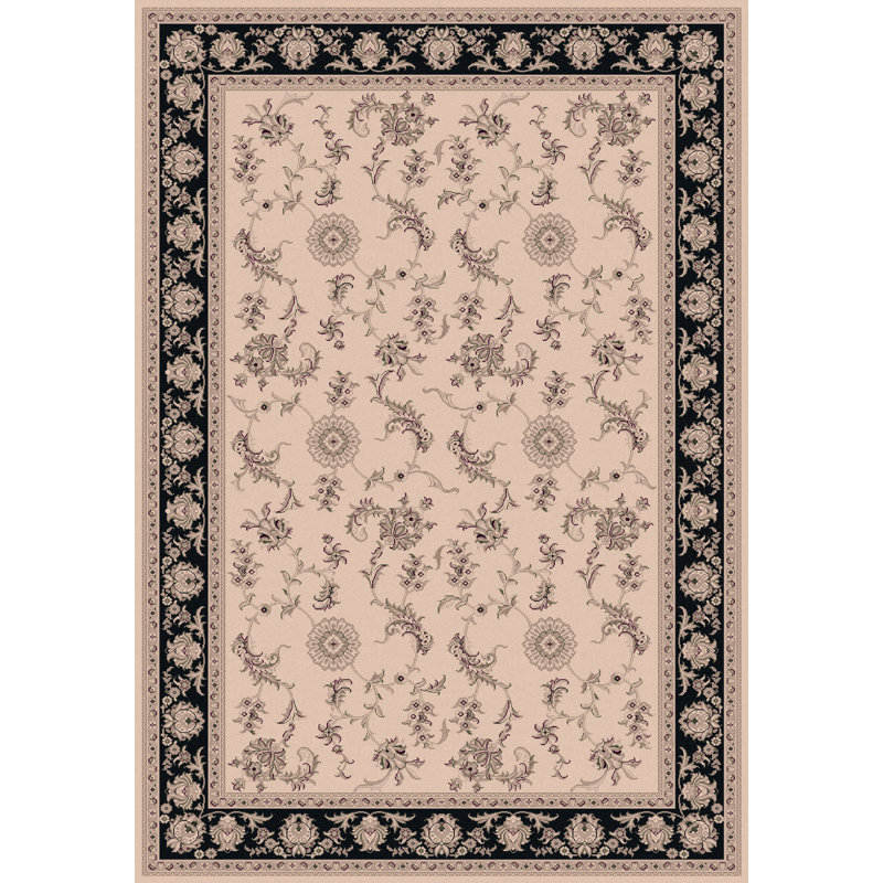 Tapis ivoire/noir Atterbury, Rectangle 6 pi 7 po x 9 pi 6 po