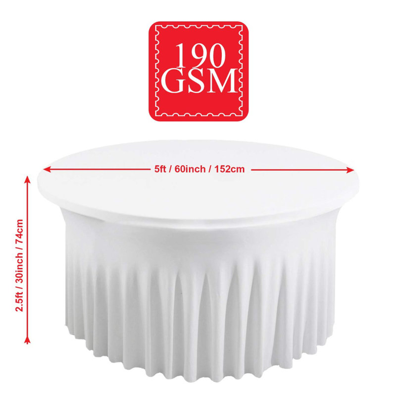 Ebone Skirt Style Tablecloth, White
