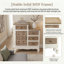 Armoire d'appoint 32,28 po de hauteur à 1 porte en bois avec plusieurs tiroirs et détails sculptés
