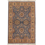 Wool Oriental Area Rug in Blue/Gold/Red