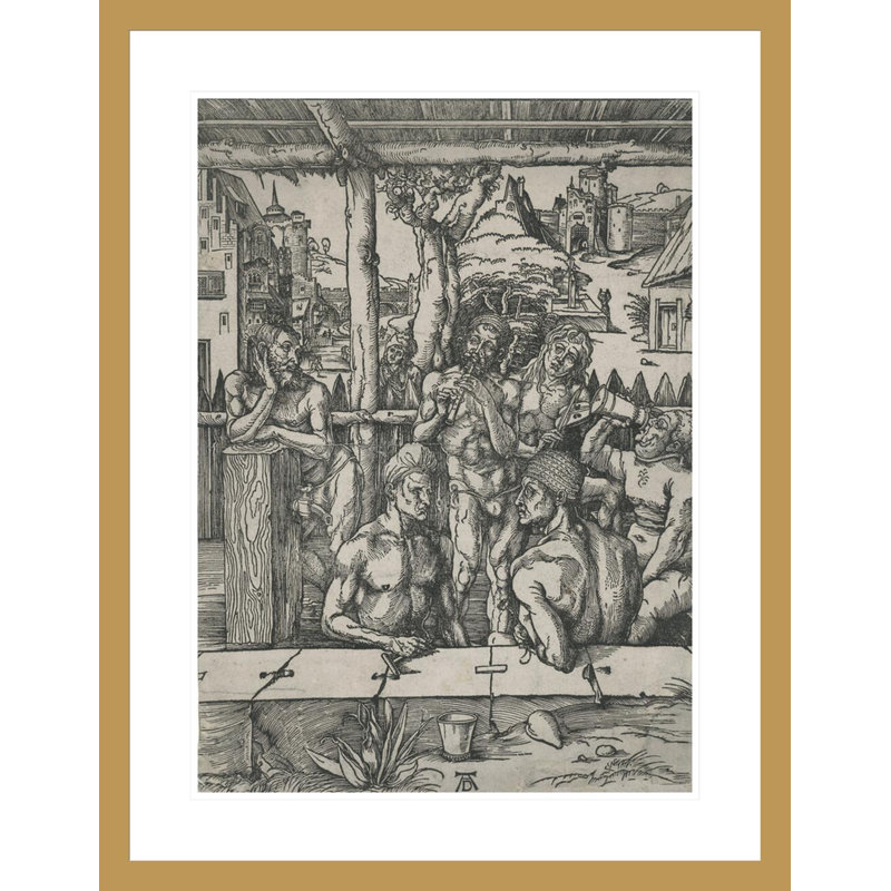 «Das Mannerbad» par Albrecht Dürer, H 29,5 po x l 22,89 po