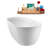 59" Streamline Soaking Glossy White Freestanding Tub and Tray With Internal Drain-101413181