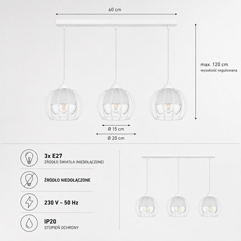 - Light White Pendant, 70, 3