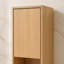 Armoire murale 12 po avec porte à fermeture douce, finition chêne originale, rangement compact pour salle de bain avec tablette interne et compartiment ouvert pour petits espaces
