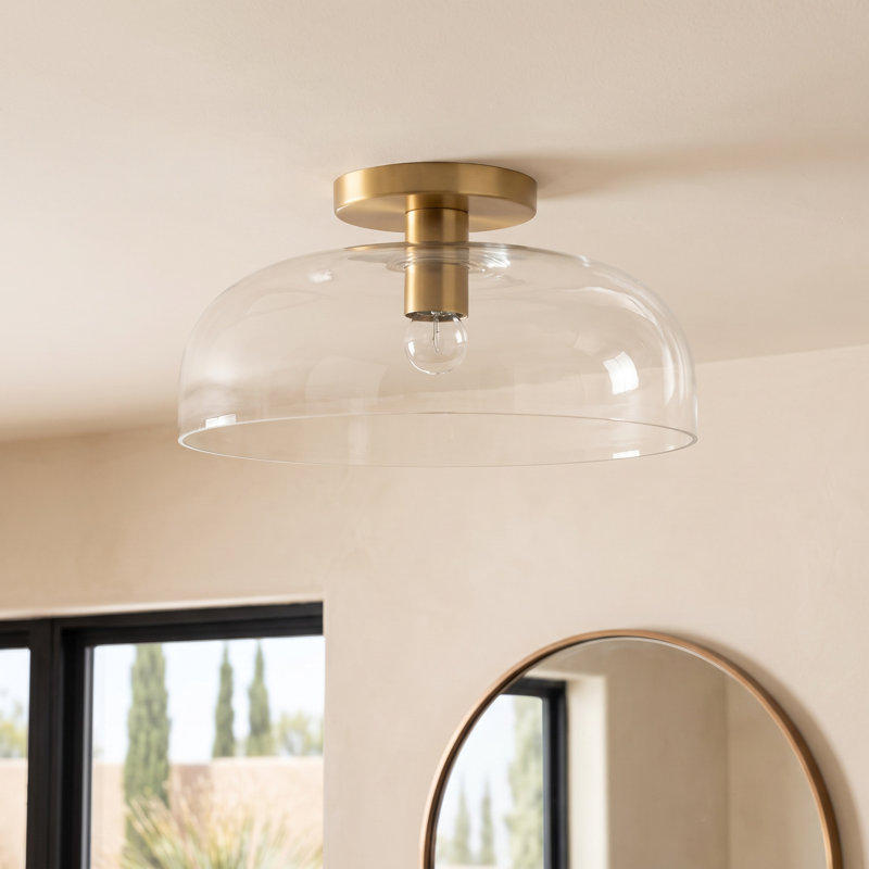 Blakehurst Glass Semi Flush Mount, Brushed Gold