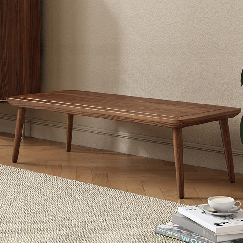 Banc rembourré en cuir massif brun, H 17,72 po x l 39,37 po x P 14,96 po
