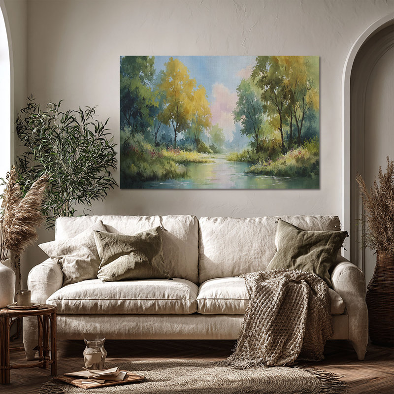 Art mural en toile enveloppée Winter Glow - décor de salon, de chambre à coucher ou de bureau, L 48 po x H 32 po