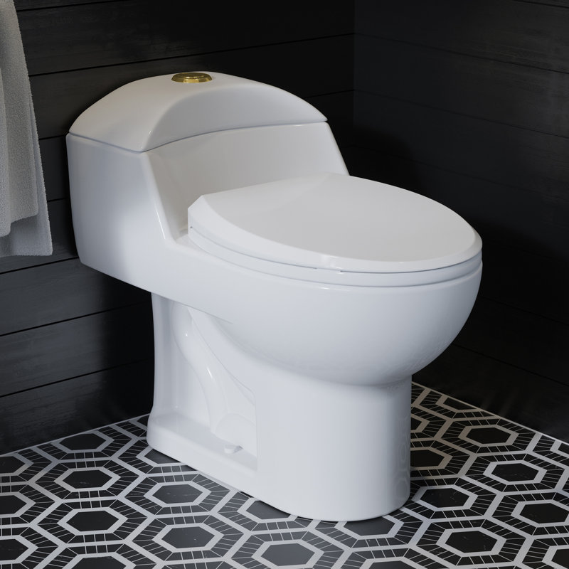 Château One Piece Elongated Toilet Dual Flush, 1.1/1.6 gpf, Brushed Gold