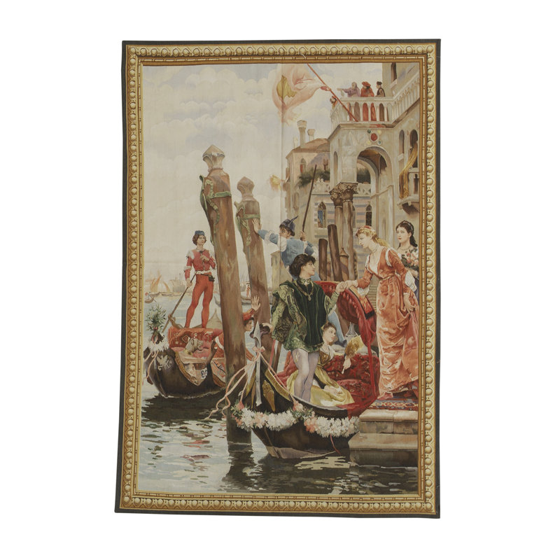 Tapis en laine noué à la main en rouge / bleu / beige
